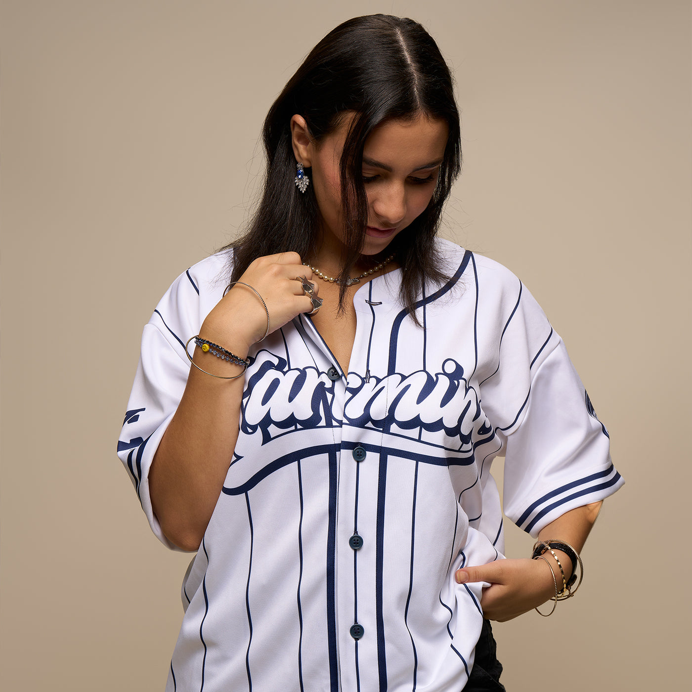 Chemise Baseball Blanche